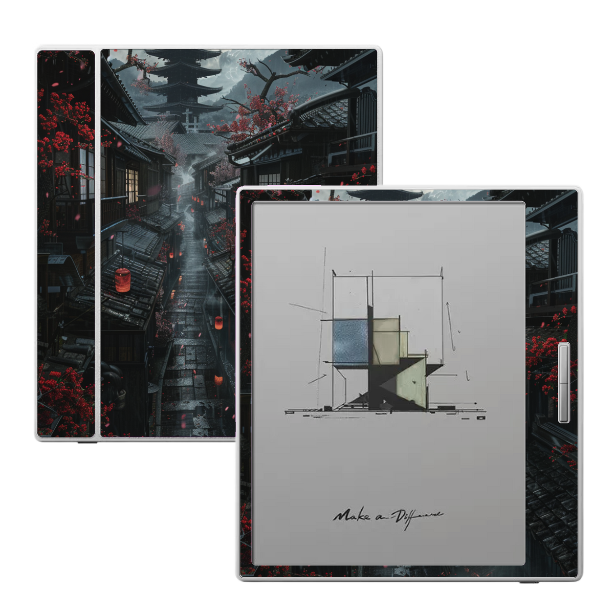 Kyoto Obsidian Bloom skin for Boox Go Color 7 and Boox Palma e-readers