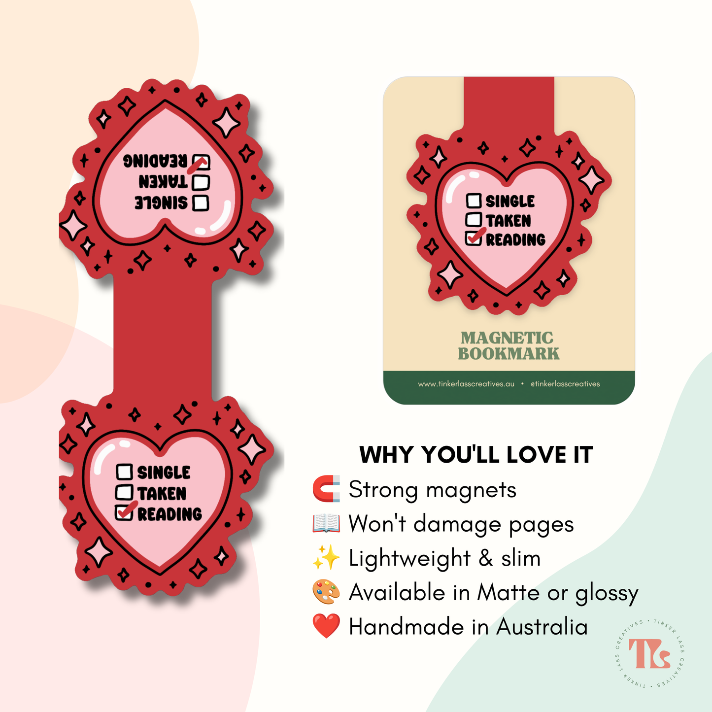 Magnetic Bookmark - Single, Taken, Reading