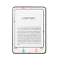 Front view of Merry Ribbon Kindle skin with red and green ribbon print