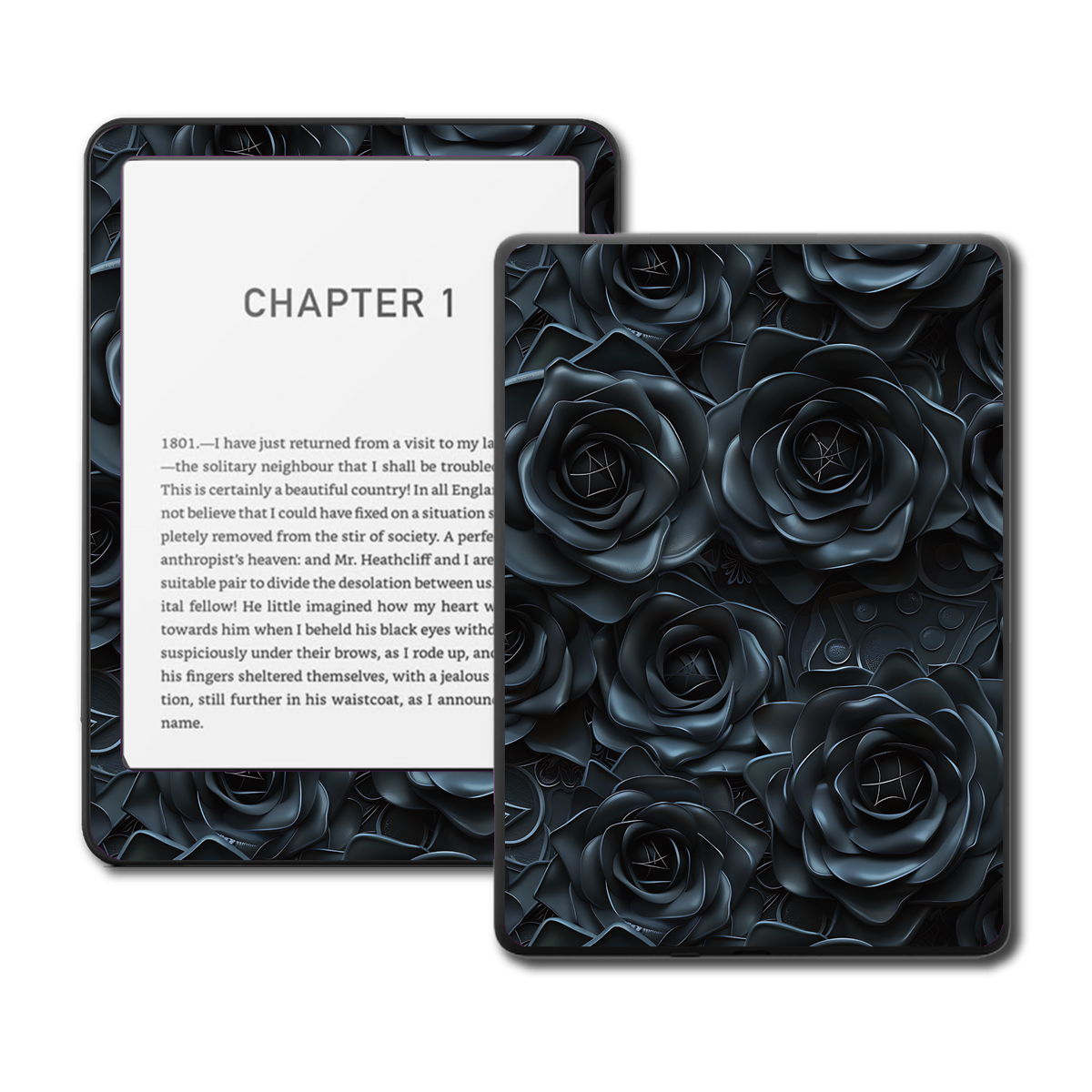 Midnight Bloom Kindle and Kobo e-reader skin mockup
