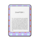 Close-up of Nova Pop bold pop-art design on Kindle e-reader front