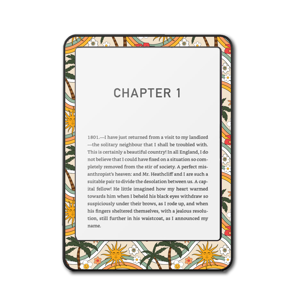 Palm Daze Kindle, Kobo and ColorSoft e-reader skin - front view