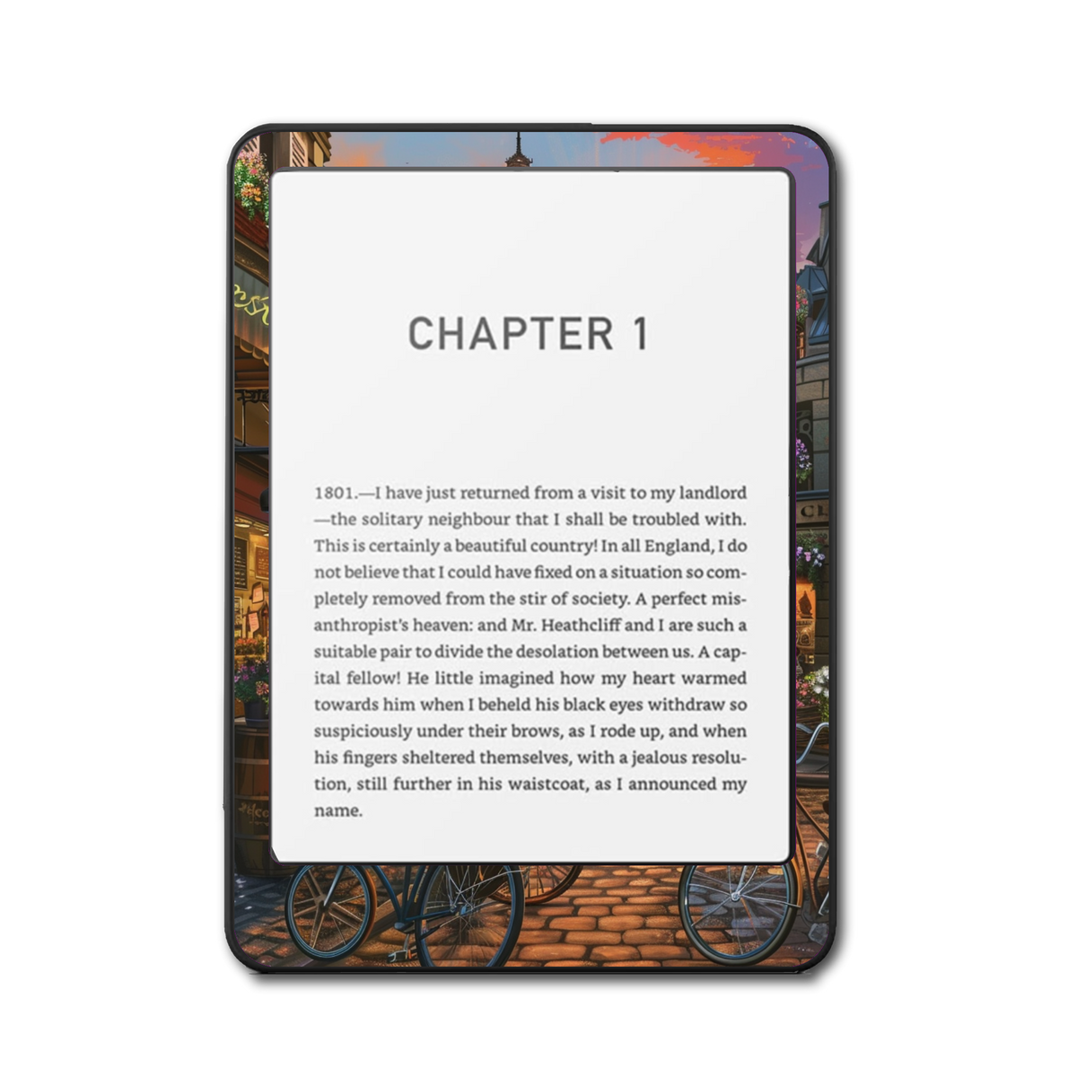 Parisian Glow Kindle and Kobo e-reader skin front mockup