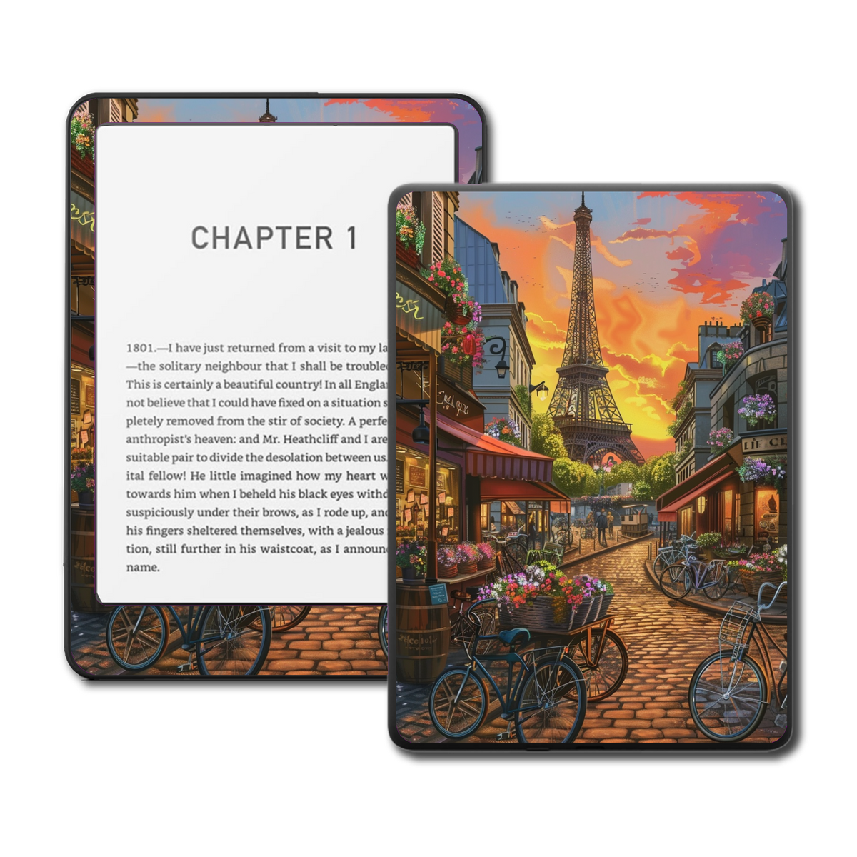 Parisian Glow Kindle and Kobo e-reader skin mockup