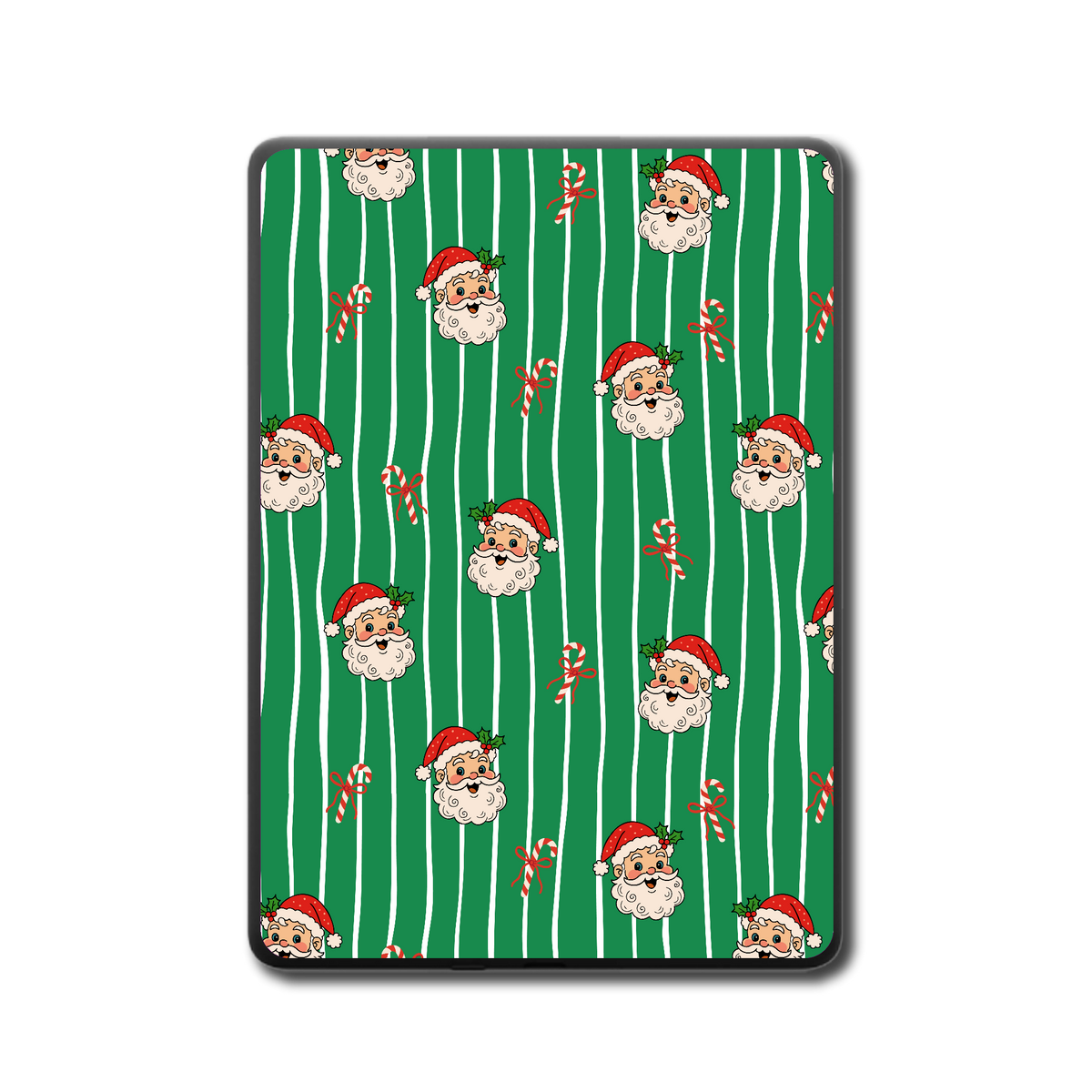 Back view of Peppermint Parade festive skin on a Kobo e-reader