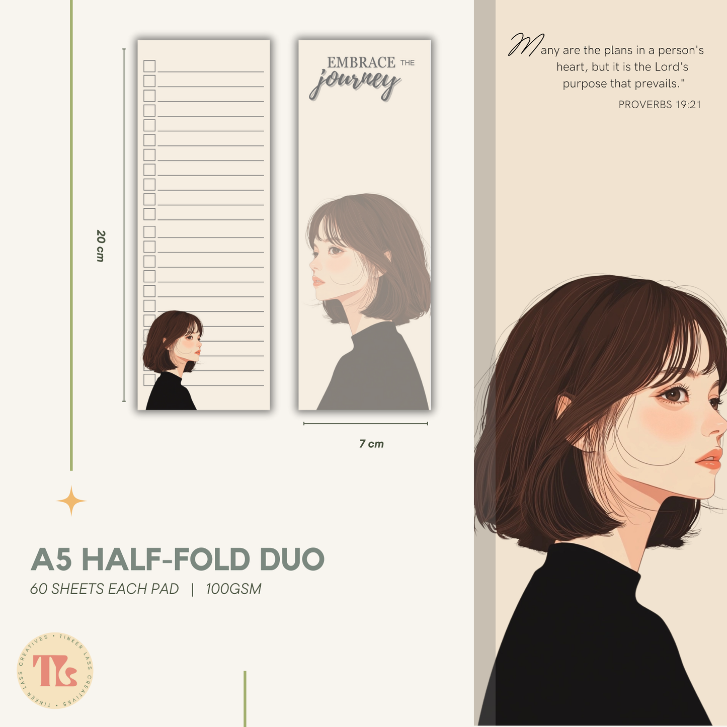 Notepad - Half Fold Duo Planner - Proverbs Collection