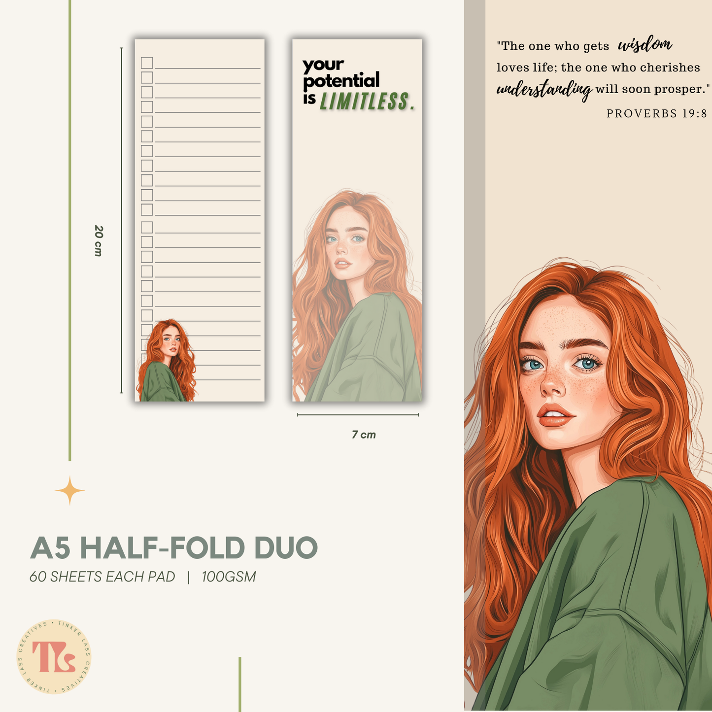 Notepad - Half Fold Duo Planner - Proverbs Collection