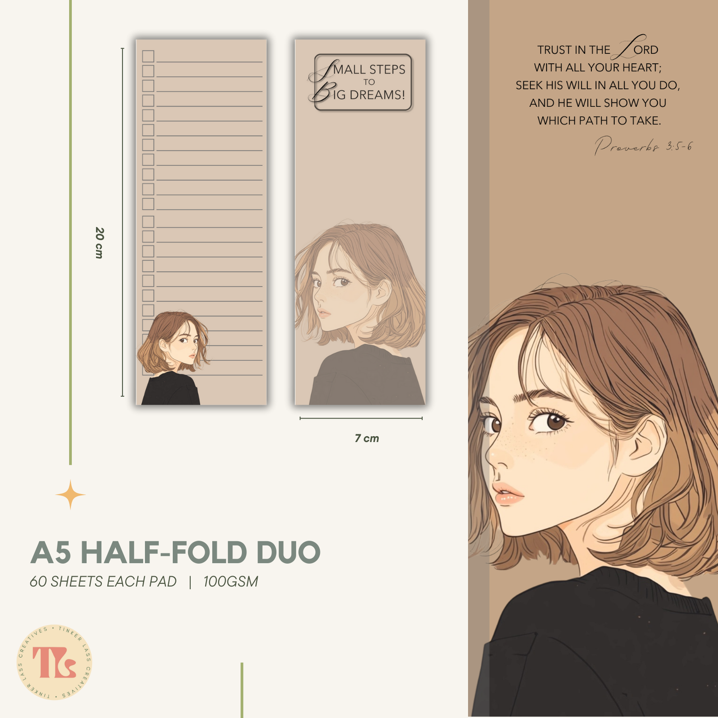 Notepad - Half Fold Duo Planner - Proverbs Collection