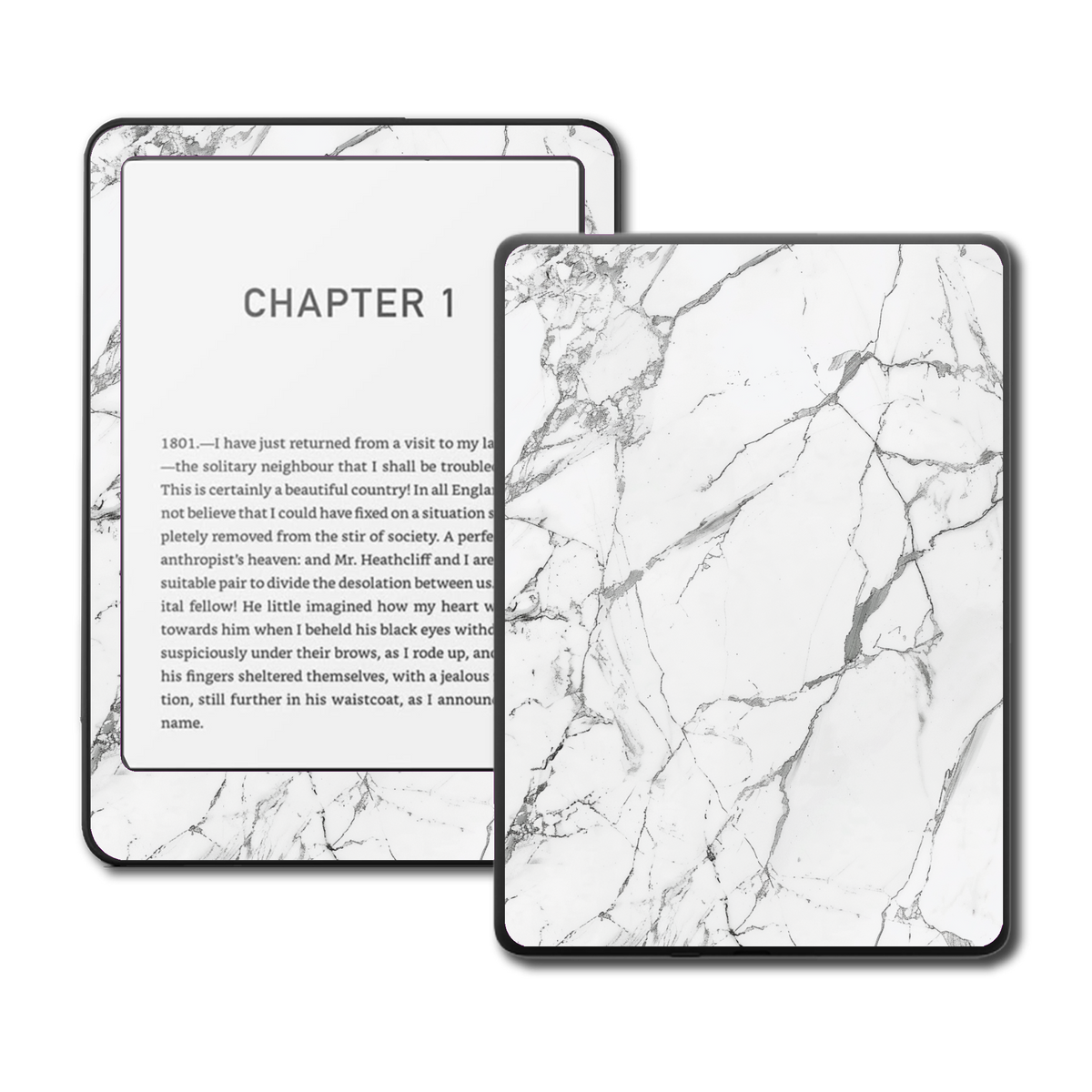 Pure Carrara Kindle and Kobo e-reader skin mockup
