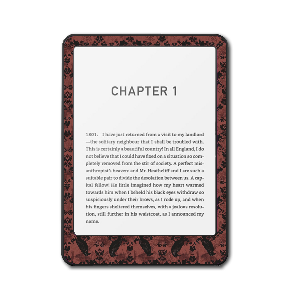 Raven Bloom Kindle, Kobo and ColorSoft e-reader skin - front view