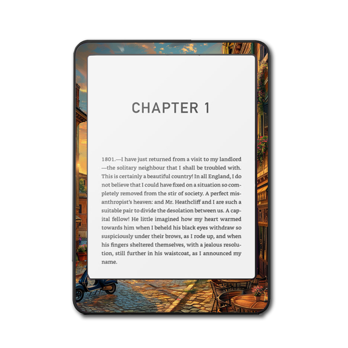 Roman Twilight Kindle and Kobo e-reader skin front mockup
