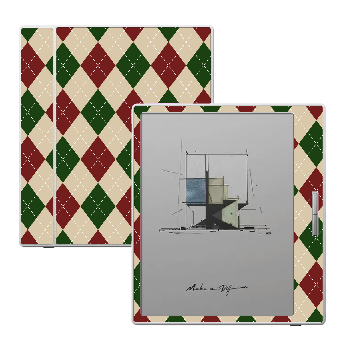 Scholar Stitch plaid skin for Boox Go Color 7 and Boox Palma e-readers