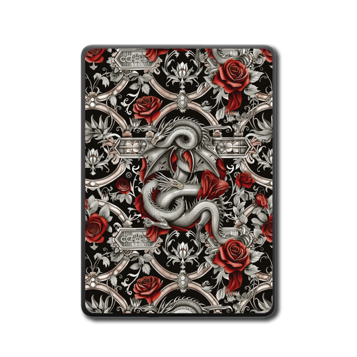 Serpent Rose e-reader skin back mockup