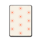 Back view of Kindle e-reader fitted with Solar Burst orange sunburst vinyl skin