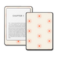 Solar Burst sunburst design vinyl skin on a Kindle e-reader in orange and yellow