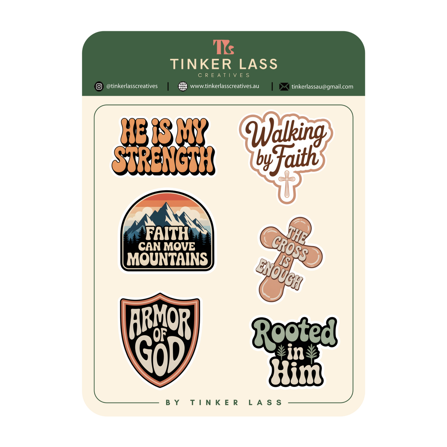 Sticker Sheet - He Is My Strength