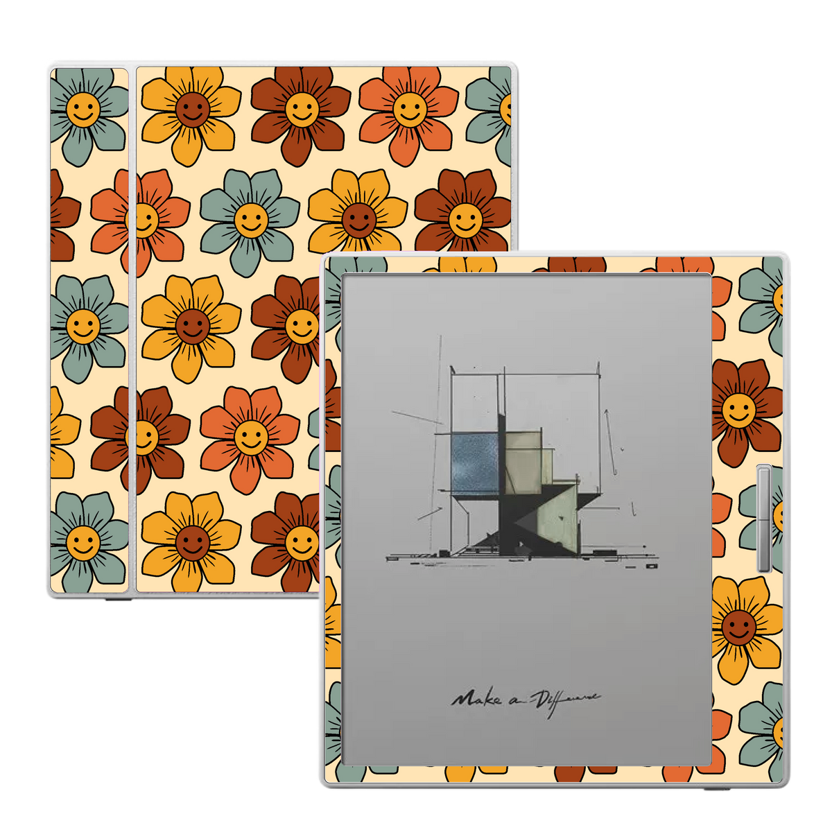 Sunny Daisy floral skin for Boox Go Color 7 and Boox Palma e-readers