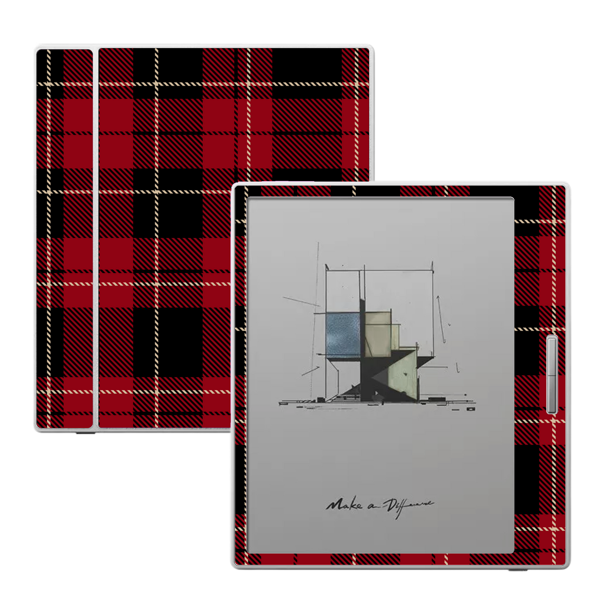 Tartan Noir plaid skin for Boox Go Color 7 and Boox Palma e-readers