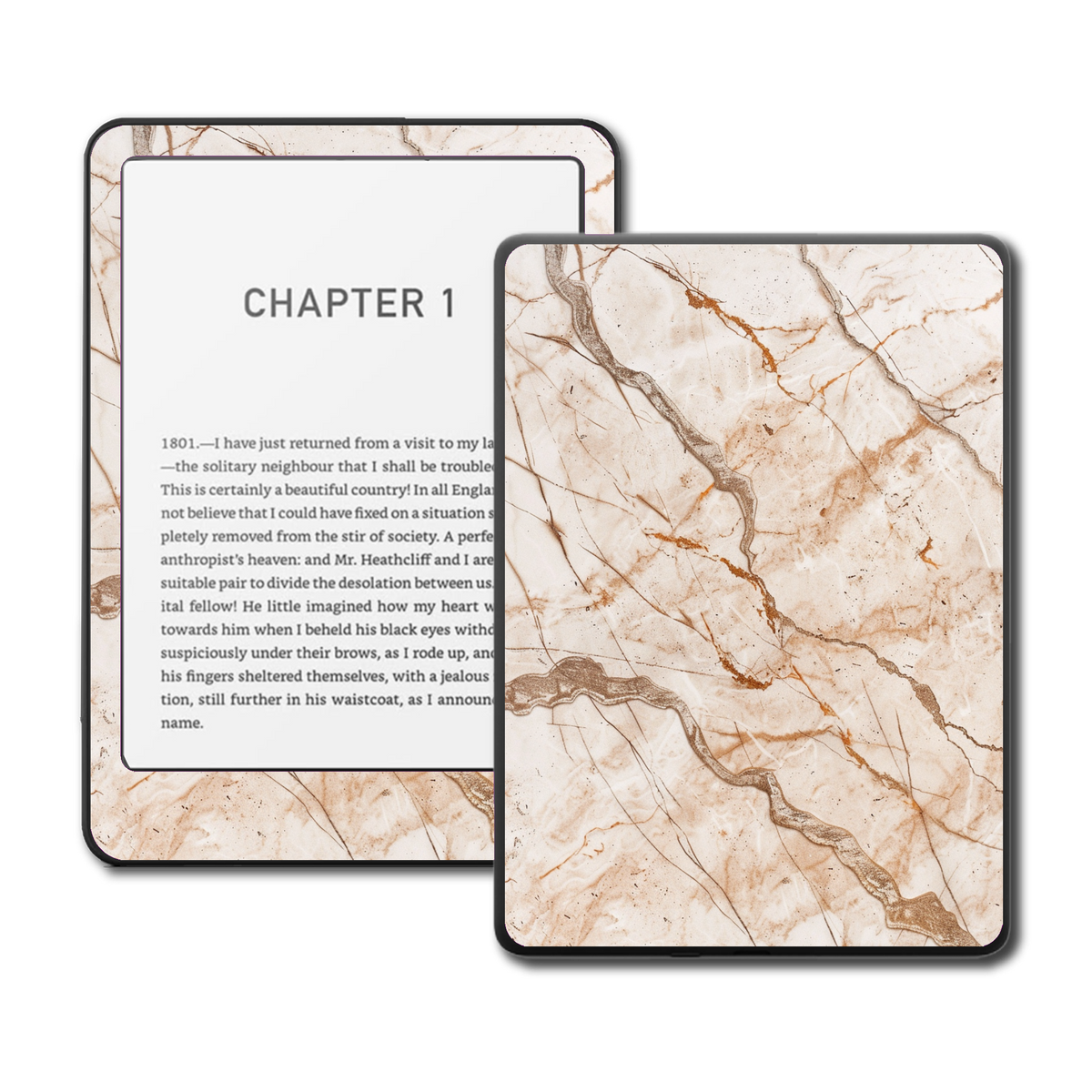 Warm Travertine Kindle and Kobo e-reader skin mockup